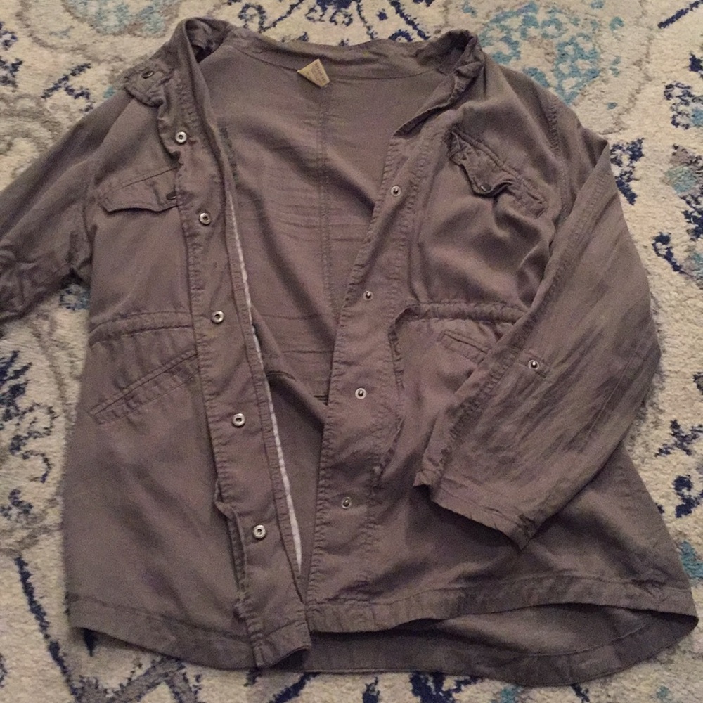 Green utility button up